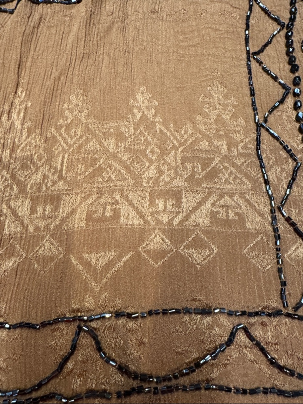 Free People Coffee Colored Beaded Tie-Side Mini Dress Summer Wedding Stunning - Picture 9 of 11